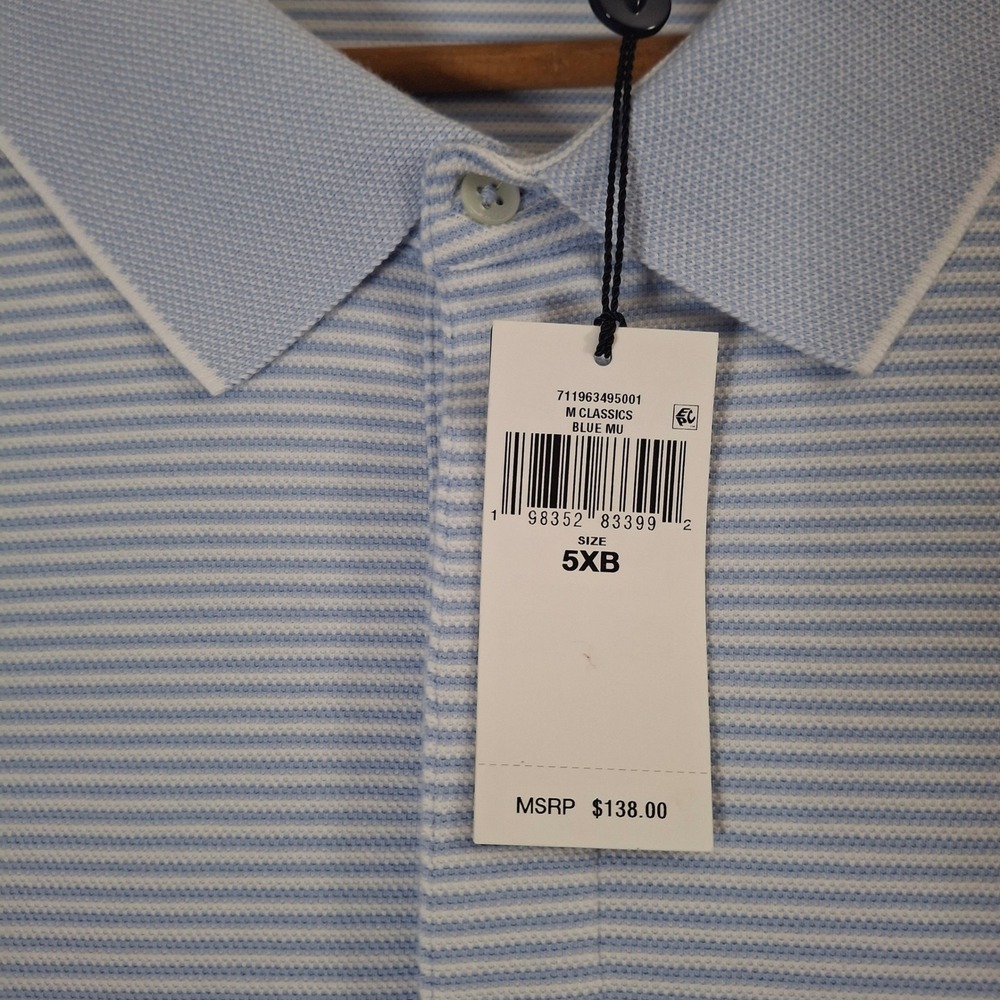 Polo Ralph Lauren Polo Shirt Mens 5XB Blue White Striped Short Sleeve NWT - Picture 3 of 8